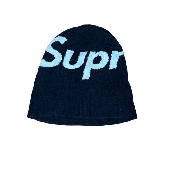 Supreme Big Logo Beanie Black - Picture 1 of 3